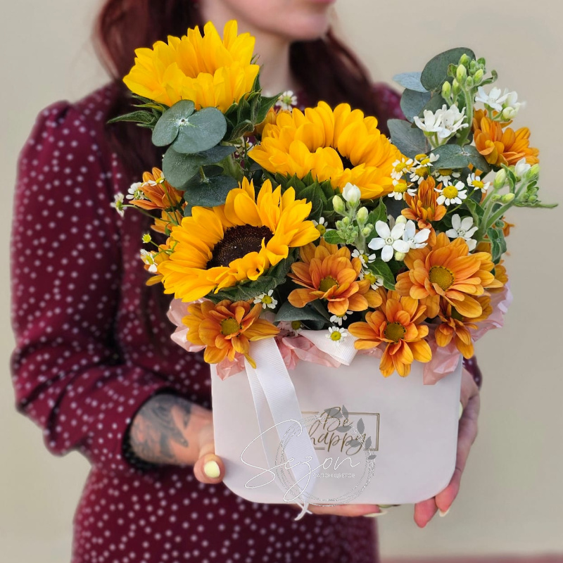 Композиция в коробке «Осенний аромат»