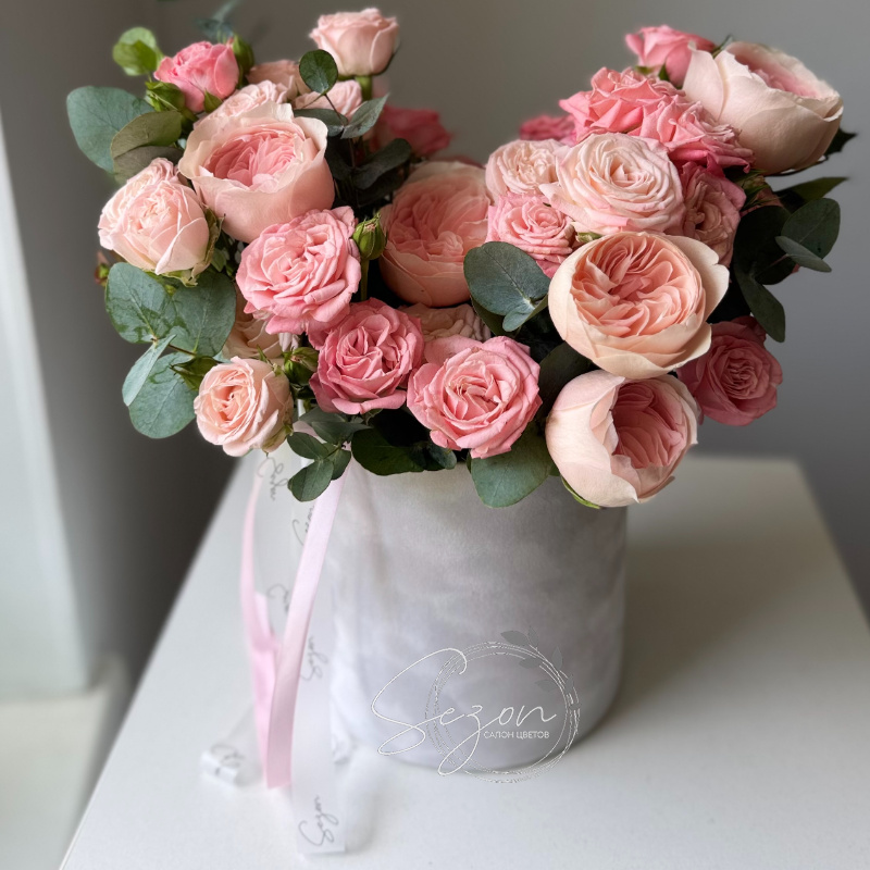 Композиция в коробке  «Стильный сюрприз»